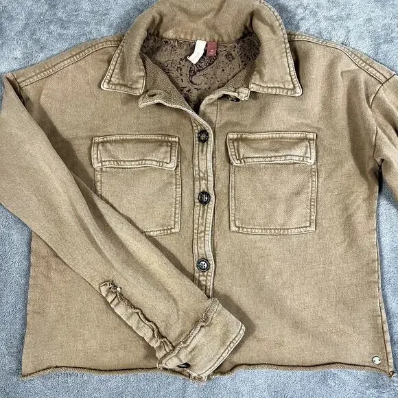 Pilcro Anthropologie Women's XS Button Layer Top Shacket Barn - Picture 2 of 10